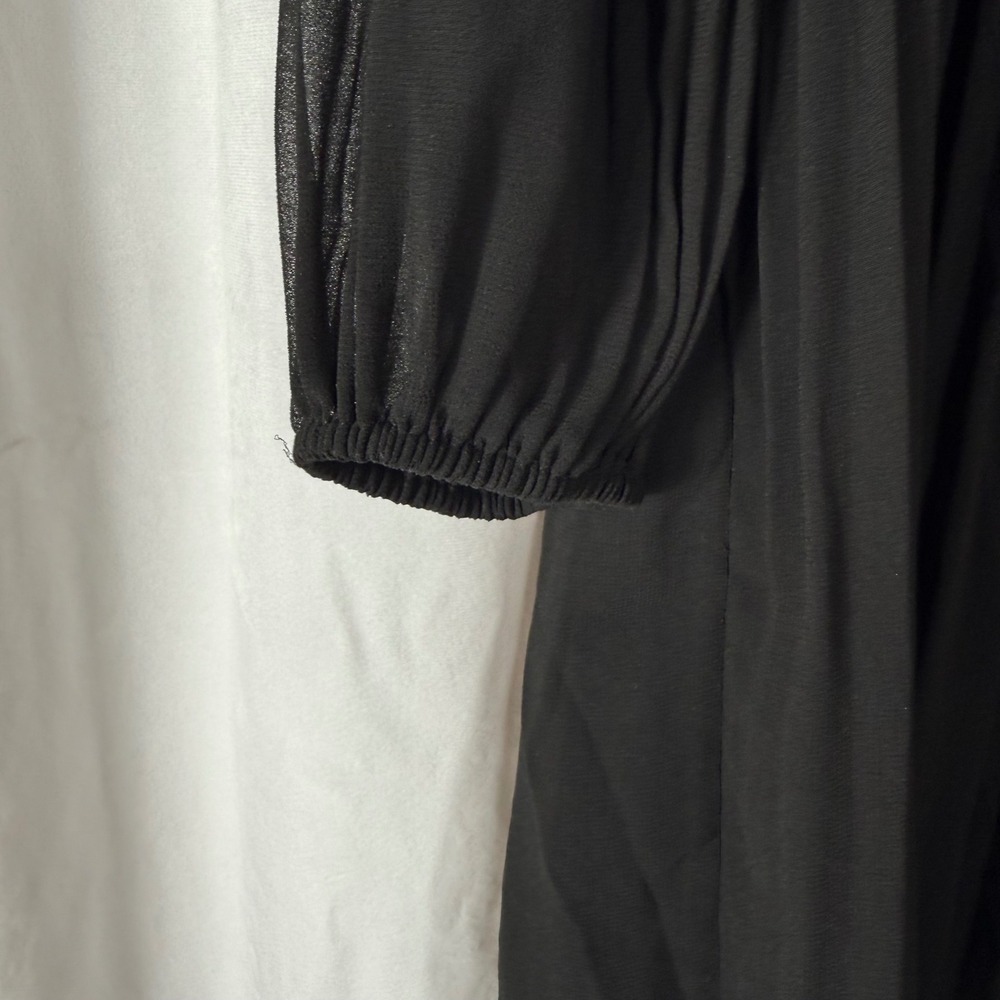Wilfred Aritzia Black Pleated Mini Dress Long Sleeve Keyhole Back 2XS 81688 - Picture 10 of 12